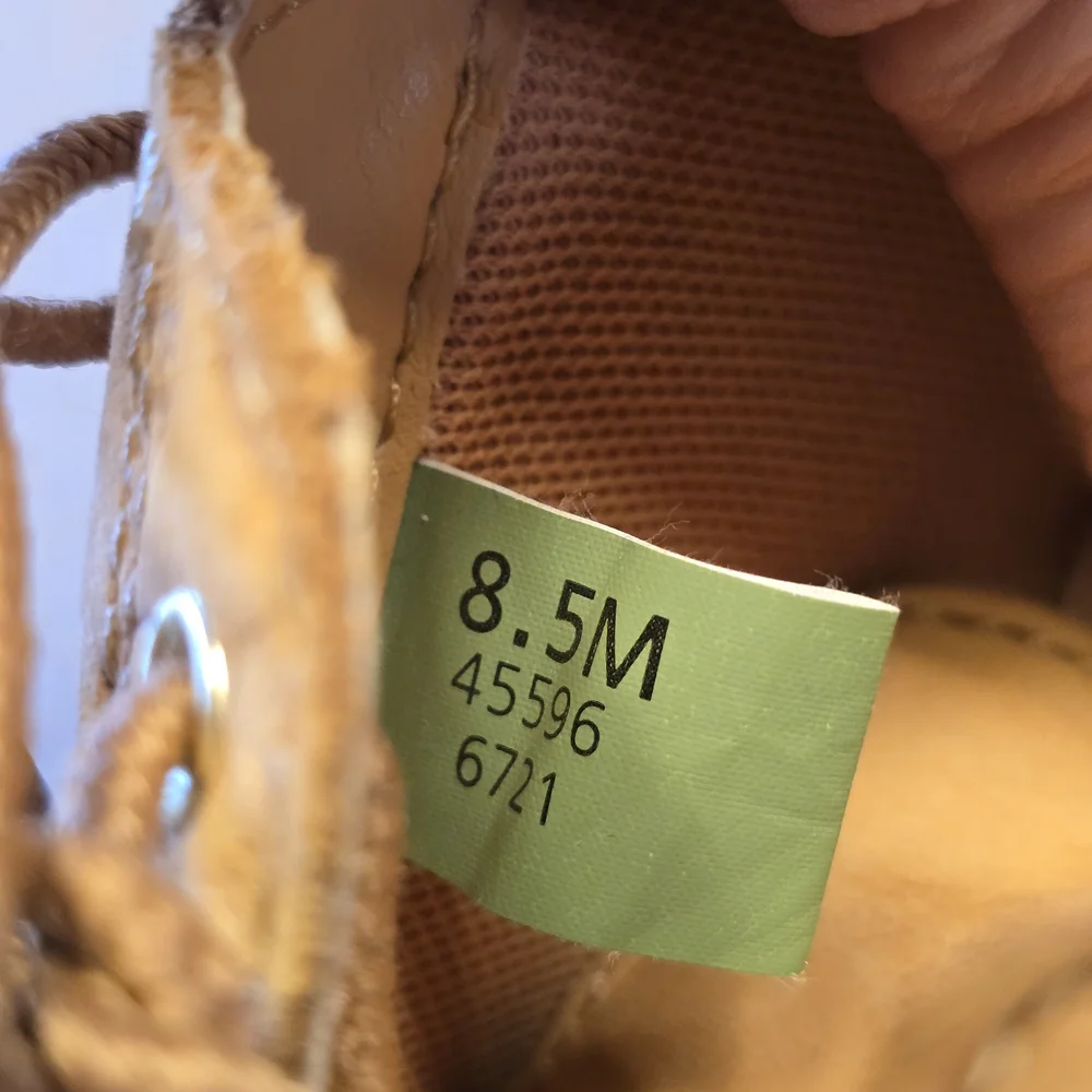 Timberland 45596 Tan Leather Boat Shoes Lace Up Comfort Rubber Sole Men's 8.5 M